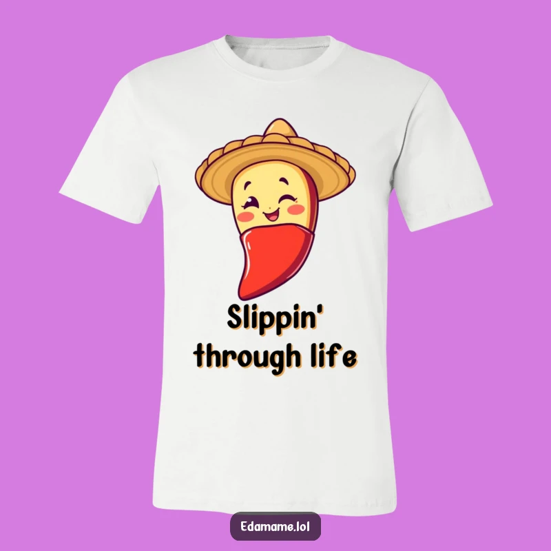 Funny Winking Taco Chili Slide T-Shirt Wear Your Spicy Adventure