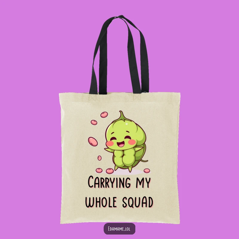 Funny Edamame Juggler Tote Bag - Hilarious & Handy Bag for Veggie Lovers