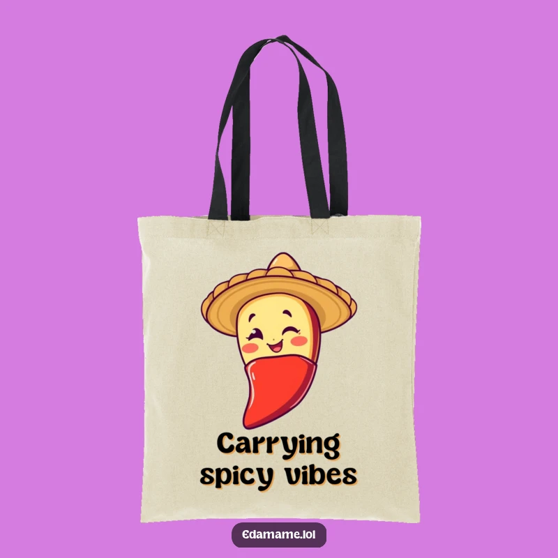 Funny Winking Taco Chili Slide Tote Bag Carry Your Fiesta in Style