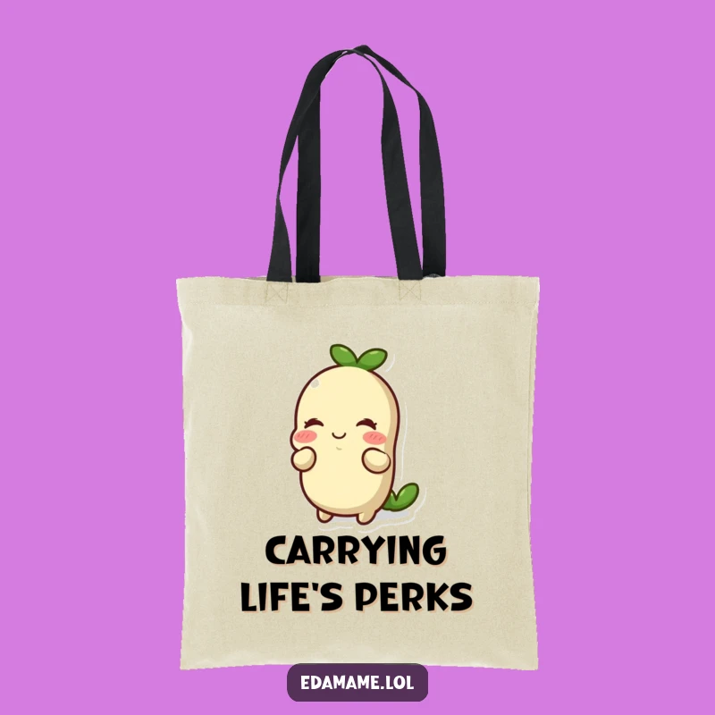 Funny Edamame Bow Tote Bag: Carry Your Essentials with Grace