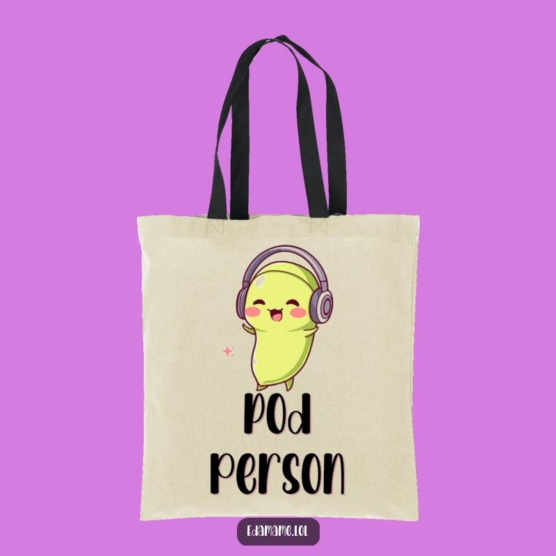 Funny Edamame DJ Tote Bag: Groovy Bean, Hilarious Shopping Companion, Perfect Gift