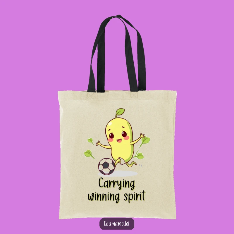 Funny Edamame Soccer Tote Bag: Happy Bean Carry-All, Perfect Funny Gift