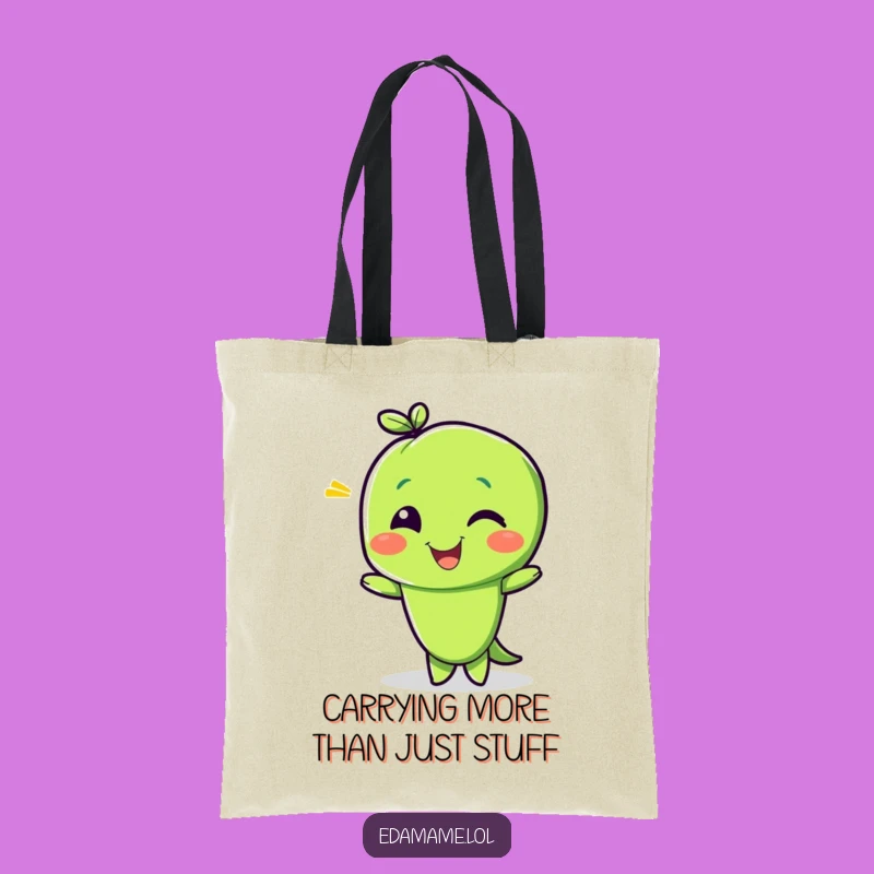 Funny Edamame Wink Tote Bag: Carry Your Secrets with Style