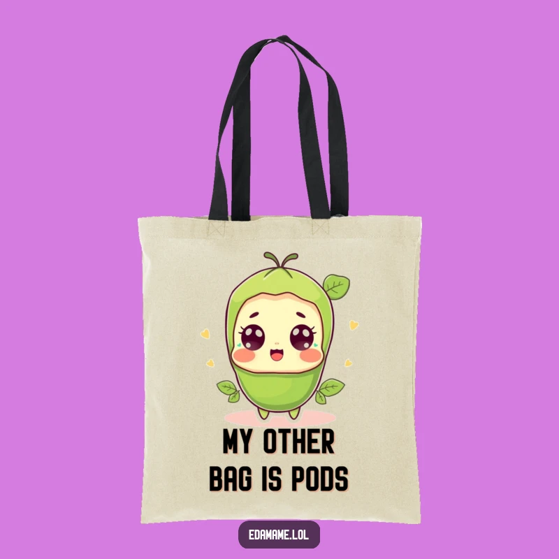 Funny Surprised Edamame Tote Bag - Chic Wide-Eyed Bean Carryall Gift