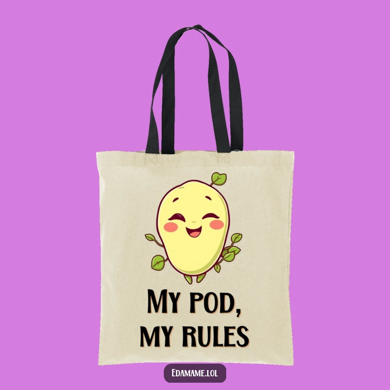 Funny Winking Edamame Tote Bag - Stylish and Cheerful Carryall